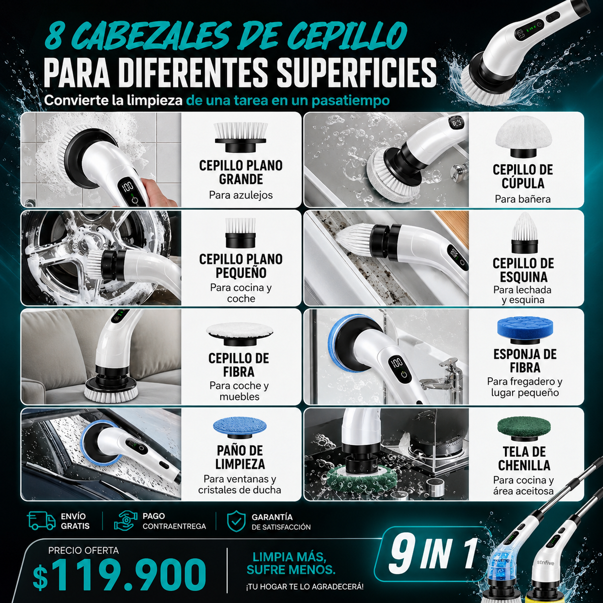 TurboClean Pro™ | Limpiador Eléctrico 9 en 1